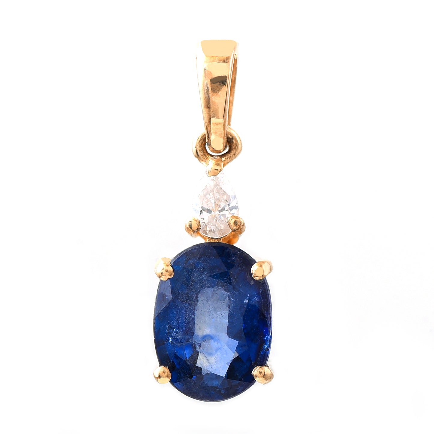 1.76 Ct Oval Sapphire 14K Gold Pendant