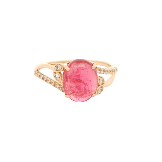 2.52 Ct Oval Tourmaline 14K Gold Ring
