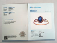 1.54 Ct Oval Mixed Cut Natural Sapphire 14K Gold Ring