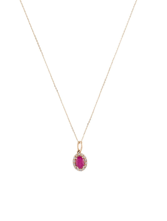 14K Ruby & Diamond Pendant Necklace