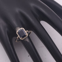 2.77 Ct Octagon Step Cut Natural Sapphire 14K Gold Ring