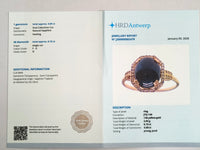 4.75 Ct Oval Cabochon Cut Natural Sapphire 14K Gold Ring