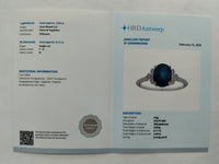2.75 Ct Oval Mixed Cut Natural Sapphire 950 Platinum Ring