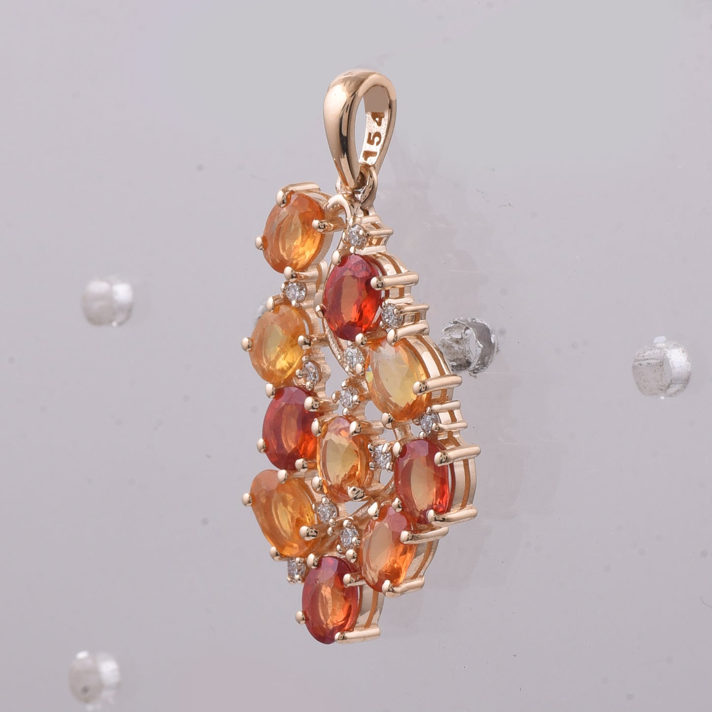 2.16 Ct Oval Natural Multi Coloured Sapphire 14K Gold Pendant