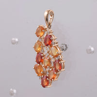 2.16 Ct Oval Natural Multi Coloured Sapphire 14K Gold Pendant