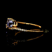 1.00 Ct Pear Tanzanite 14K Gold Ring