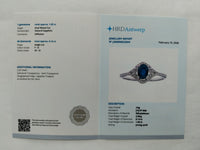 1.19 Ct Oval Mixed Cut Natural Sapphire 950 Platinum Ring