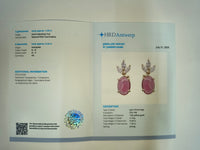 1.49 Ct Oval Cabochon Cut Natural Pink Tourmaline 14K Gold Earrings