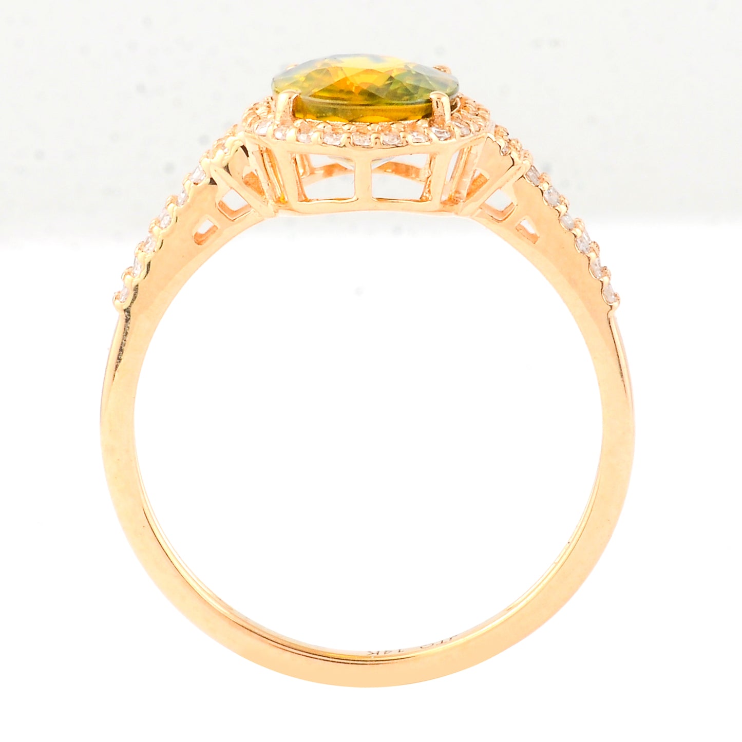 2.36 Ct Oval Mixed Cut Natural Bi Coloured Sapphire 14K Gold Ring