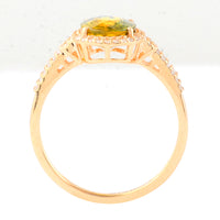 2.36 Ct Oval Mixed Cut Natural Bi Coloured Sapphire 14K Gold Ring