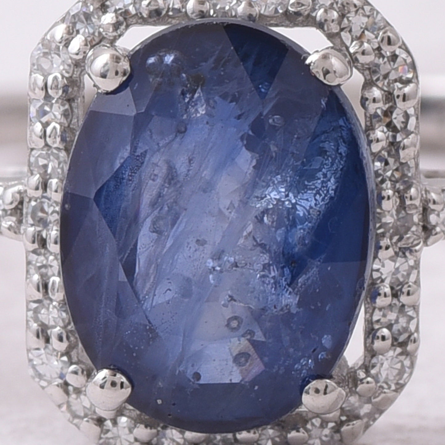 2.17 Ct Oval Mixed Cut Natural Sapphire 950 Platinum Ring