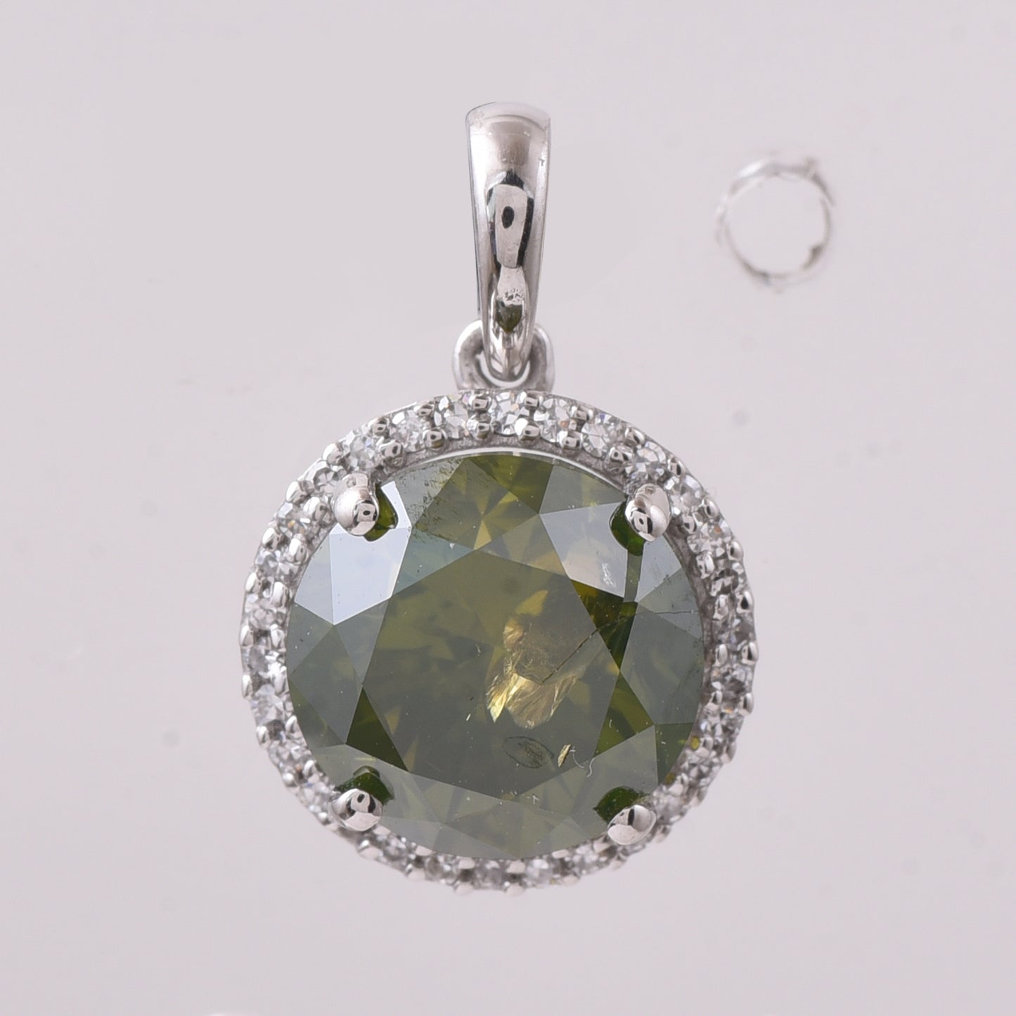 3.10 Ct Round Brown Diamond 950 Platinum Pendant