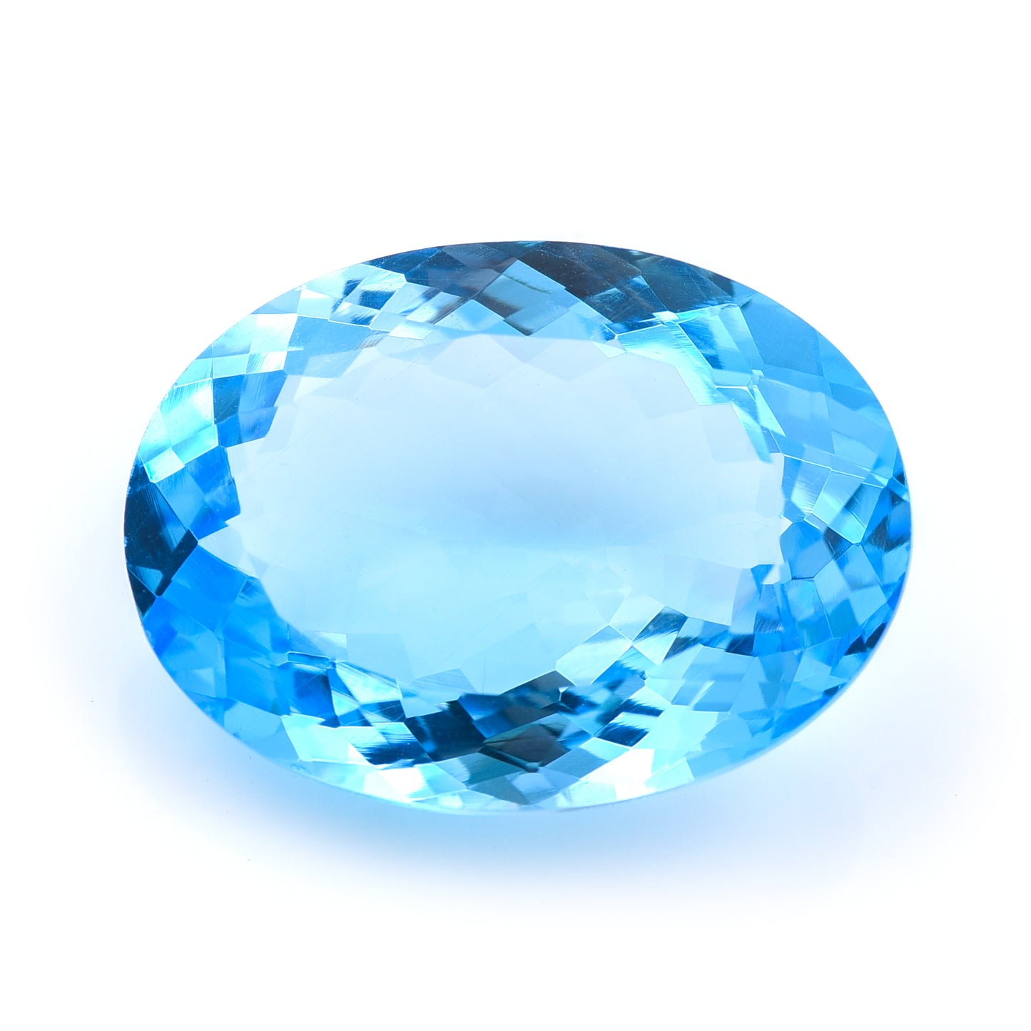 34.74 Natural Blue Topaz Oval Mixed Cut Gemstone