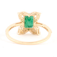 1.15 Ct Emerald Cut Natural Beryl Emerald 14K Gold Ring