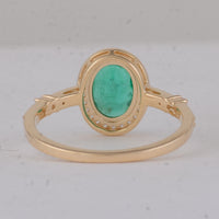 1.08 Ct Oval Emerald 9K Gold Ring