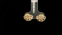 2.19 Ct Oval Multi Sapphire 14K Gold Earrings