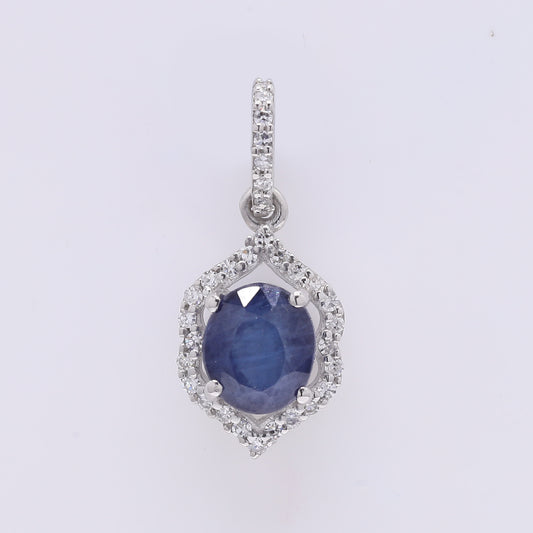1.23 Ct Oval Mixed Cut Natural Sapphire 950 Platinum Pendant