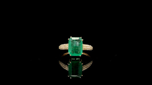 2.75 Ct Octagon Natural Emerald 14K Gold Ring