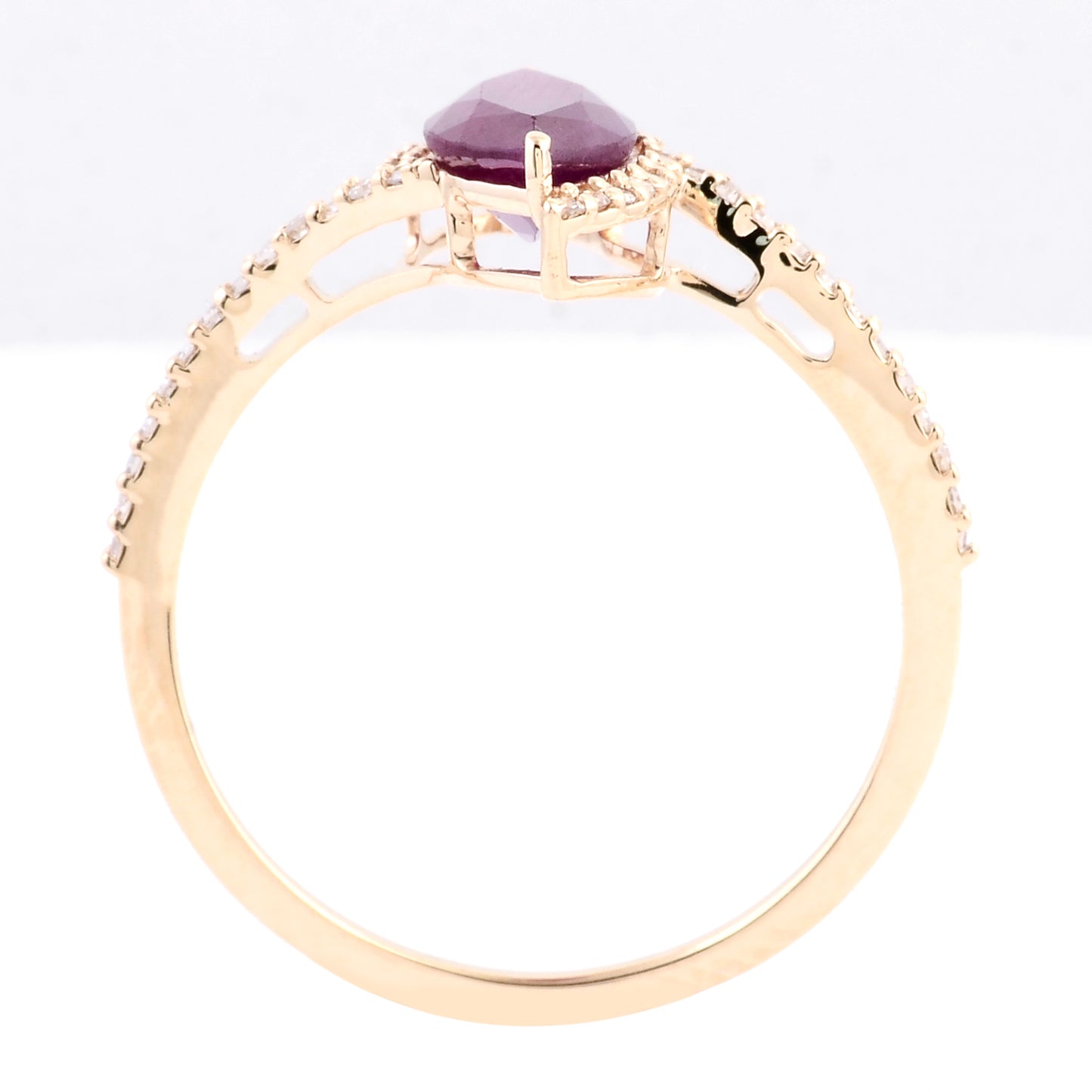 1.49 Ct Marquise Mixed Cut Natural Codundum Ruby 14K Gold Ring