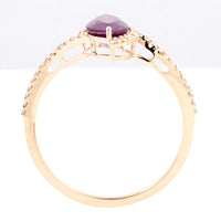 1.49 Ct Marquise Mixed Cut Natural Codundum Ruby 14K Gold Ring