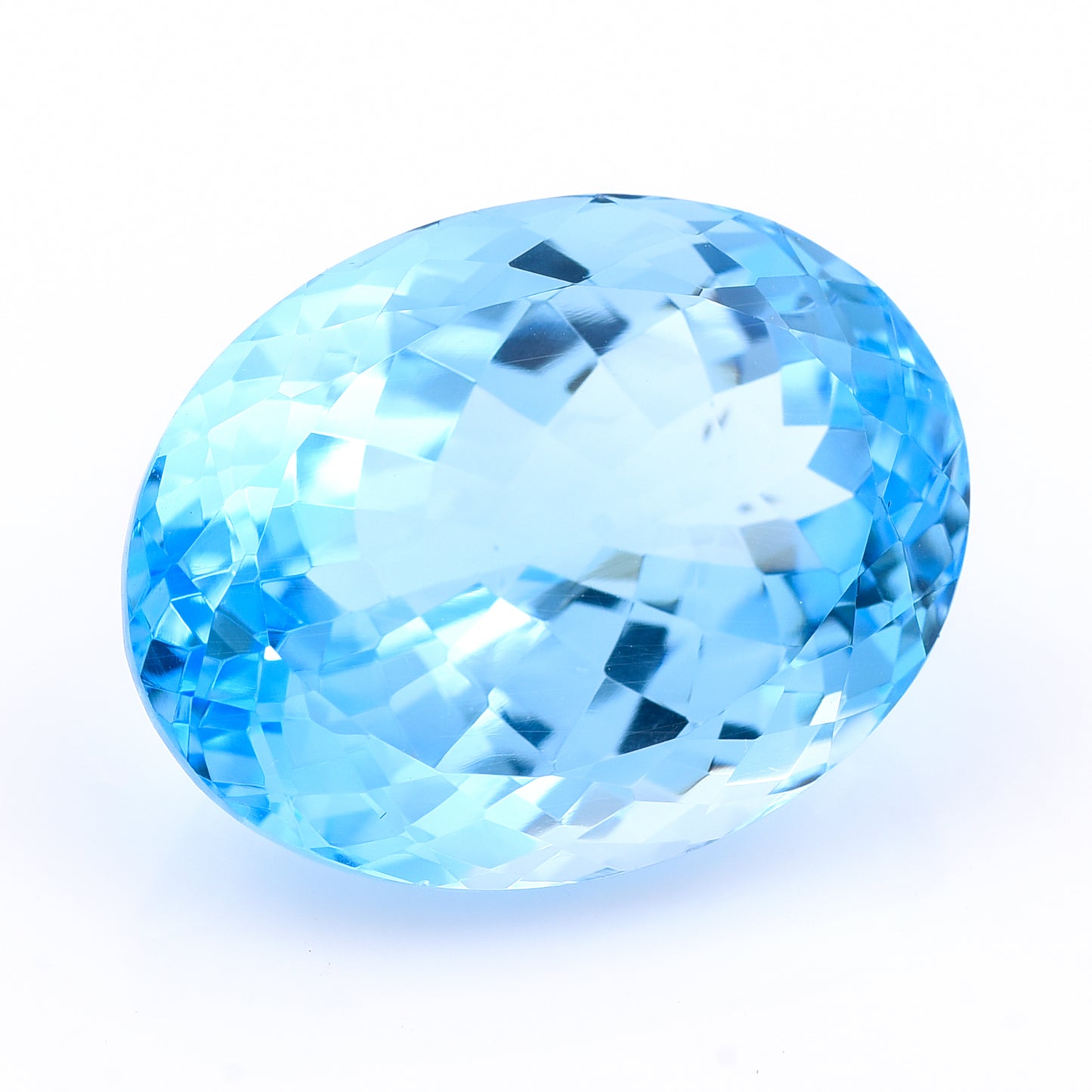 46.33 Natural Blue Topaz Oval Mixed Cut Gemstone