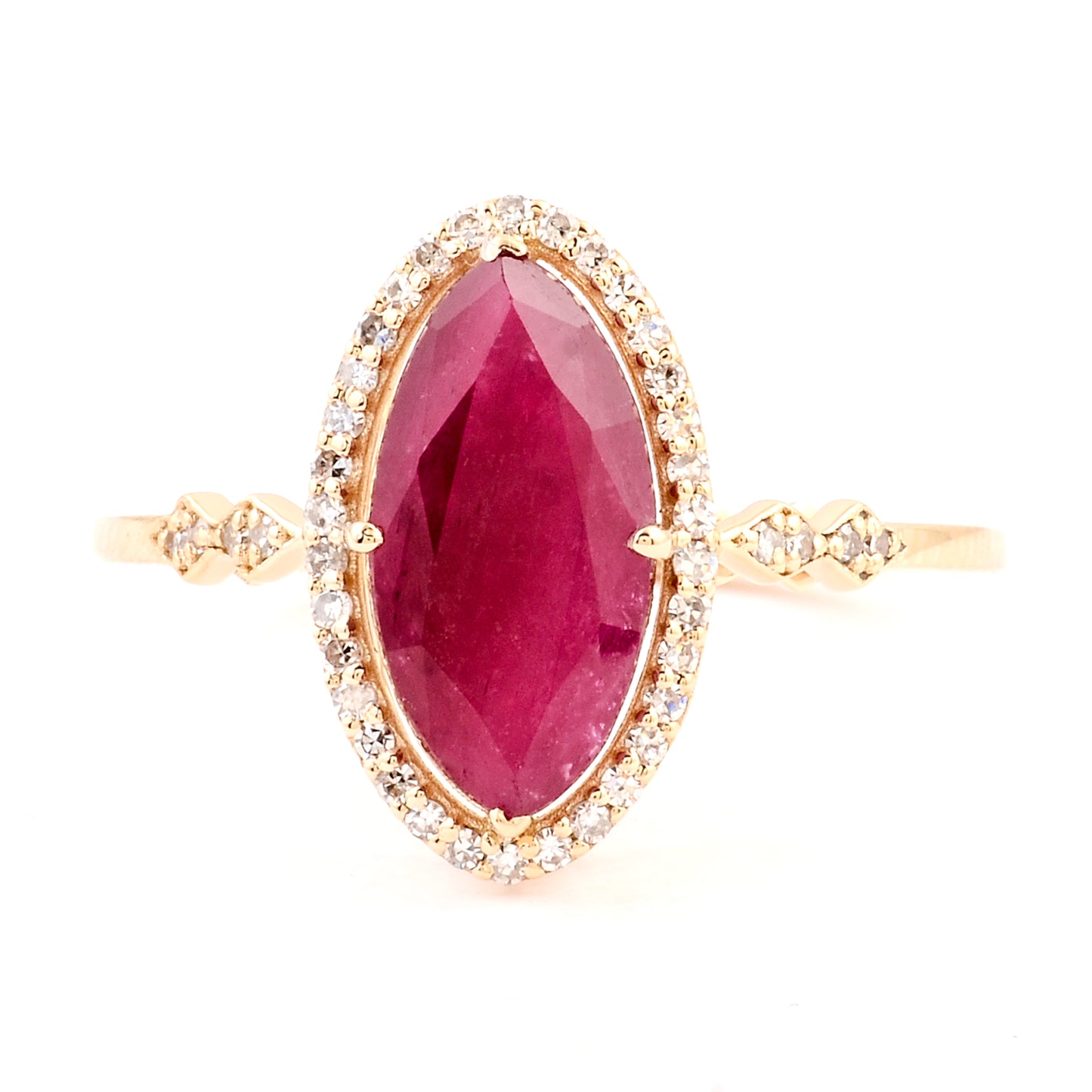 2.69 Ct Natural Codundum Ruby 14K Gold Ring