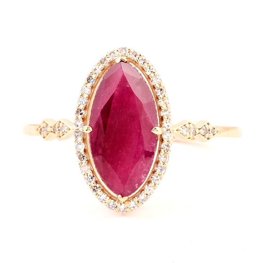 2.69 Ct Natural Codundum Ruby 14K Gold Ring