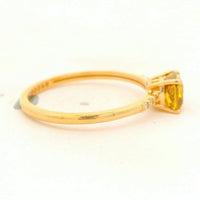 0.92 Ct Cushion Yellow Diamond 14K Gold Ring