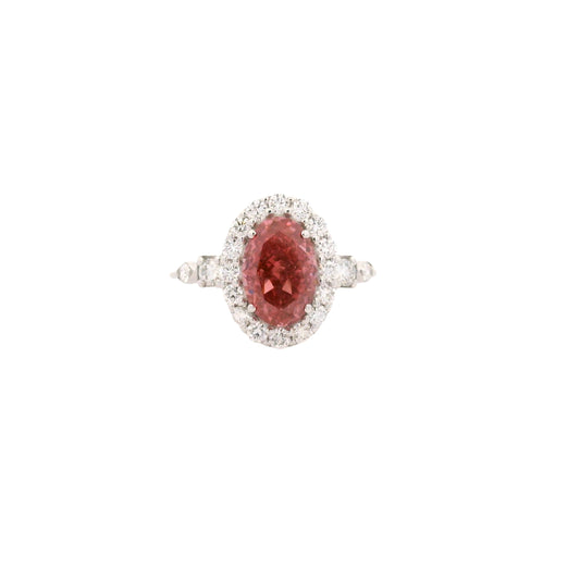 2.68 Carats Pink Lab Grown Diamond 14K Gold Ring