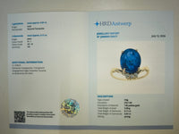 6.92 Ct Oval Natural Tanzanite 14K Gold Ring