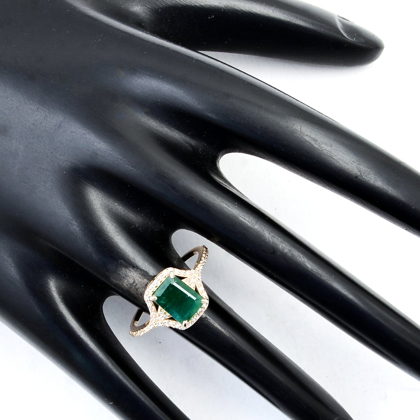 1.95 Ct Emerald Cut Natural Beryl Emerald 14K Gold Ring