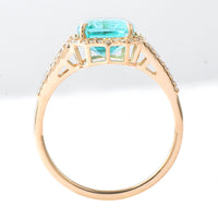 2.30 Ct Octagon Step Cut Natural Emerald 14K Gold Ring