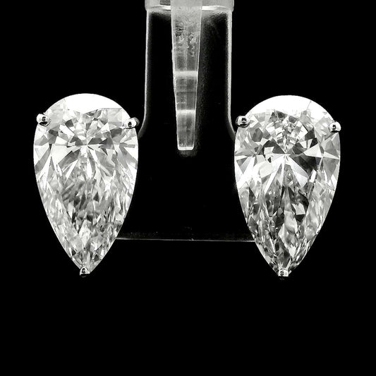 9.58 Carats Lab Grown Diamond 14K Gold Earrings
