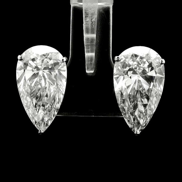 9.58 Carats Lab Grown Diamond 14K Gold Earrings