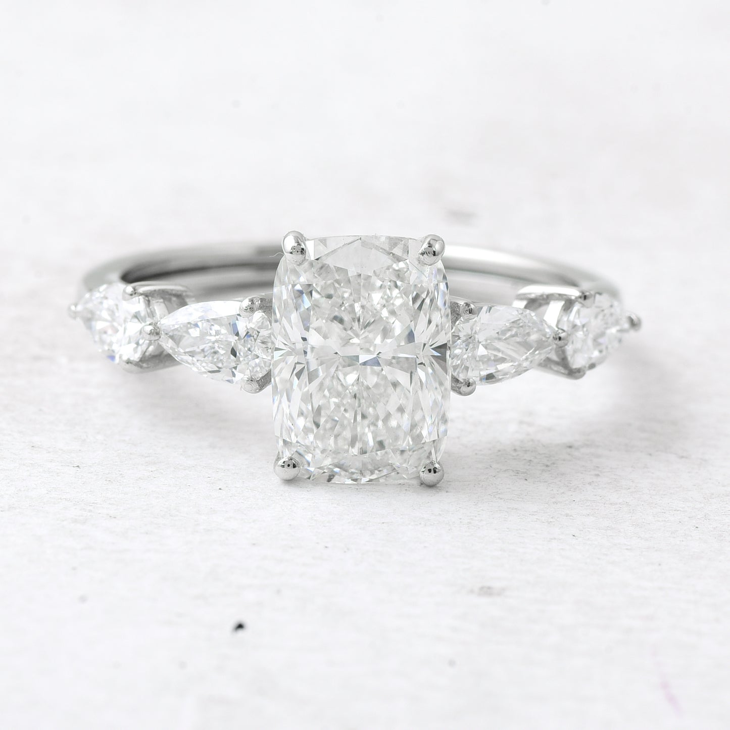 2.83 Ct Cushion Lab Grown Diamond 950 Platinum Ring