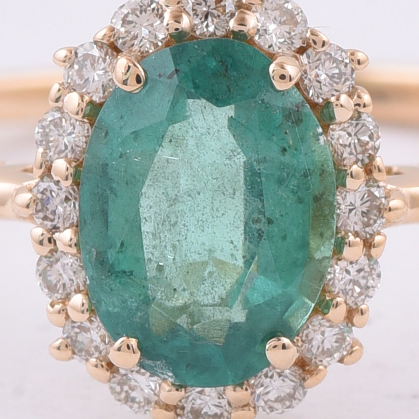 1.02 Ct Oval Natural Emerald 14K Gold Ring