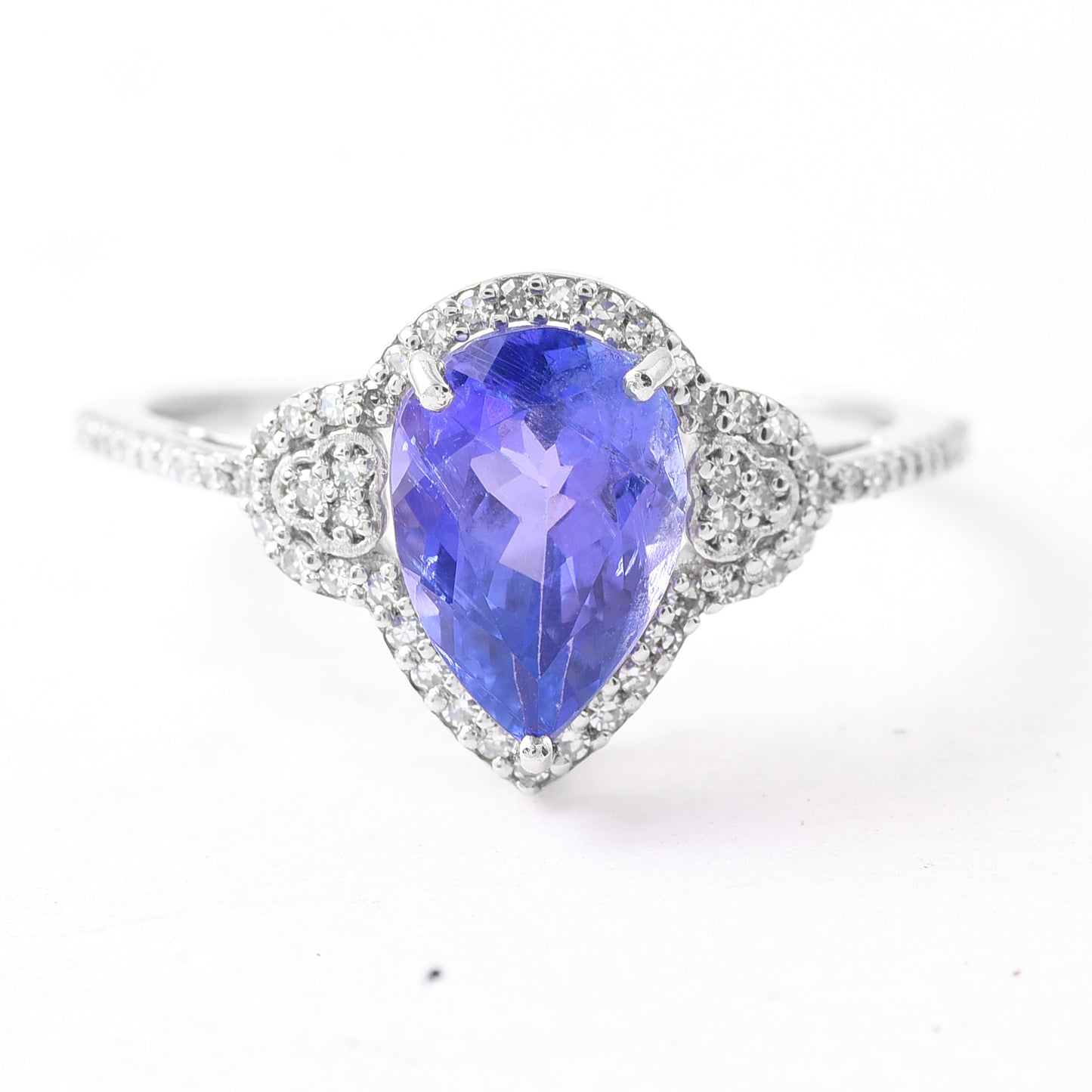 2.28 Ct Pear Mixed Cut Natural Tanzanite 950 Platinum Ring