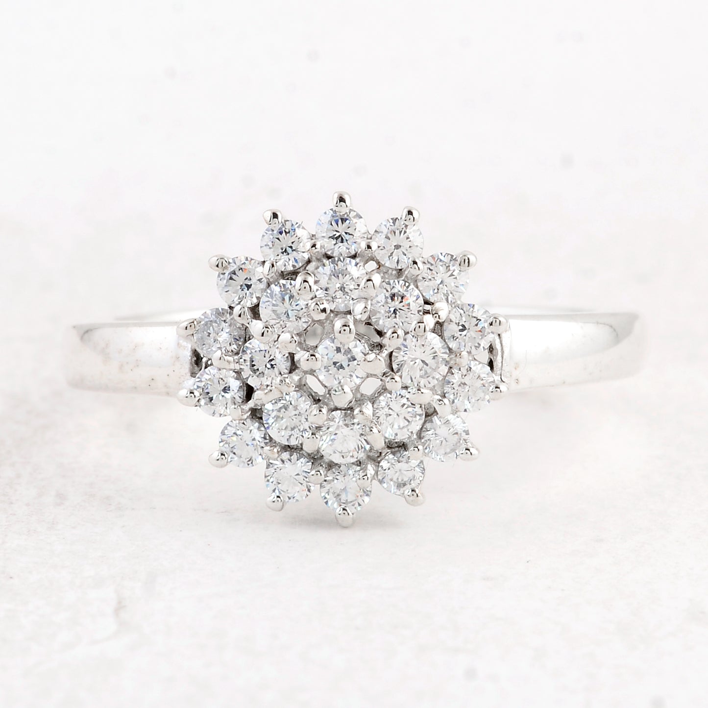 1.06 Ct Round Cubic Zirconia 925 Sterling Silver Ring
