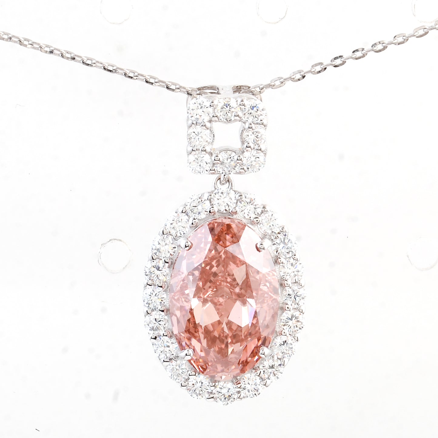 5.22 Carats Pink Lab Grown Diamond 14K Gold Pendant