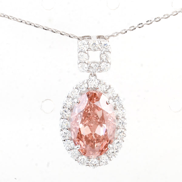 5.22 Carats Pink Lab Grown Diamond 14K Gold Pendant