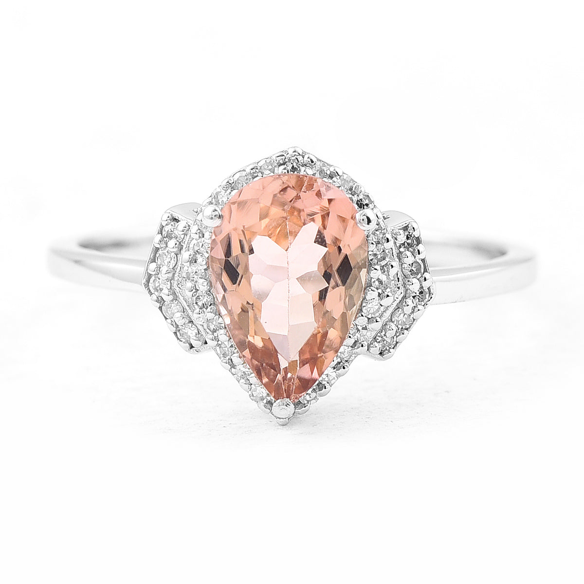 1.33 Ct Pear Mixed Cut Natural Tourmaline 950 Platinum Ring