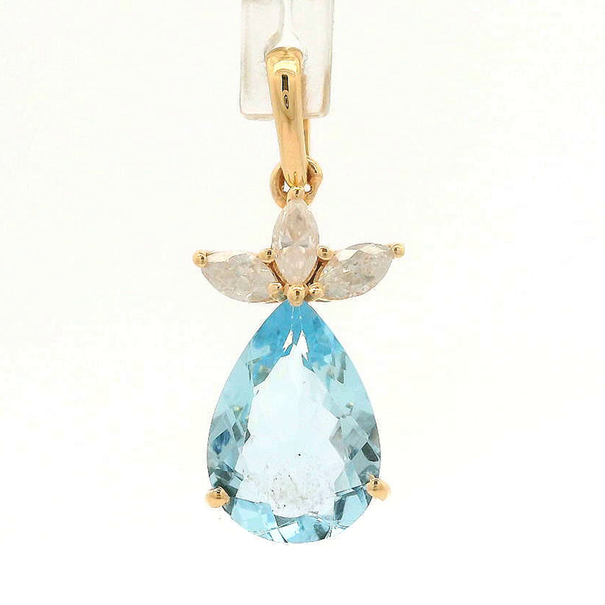 1.64 Ct Pear Aquamarine 14K Gold Pendant