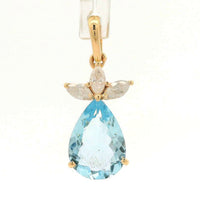1.64 Ct Pear Aquamarine 14K Gold Pendant