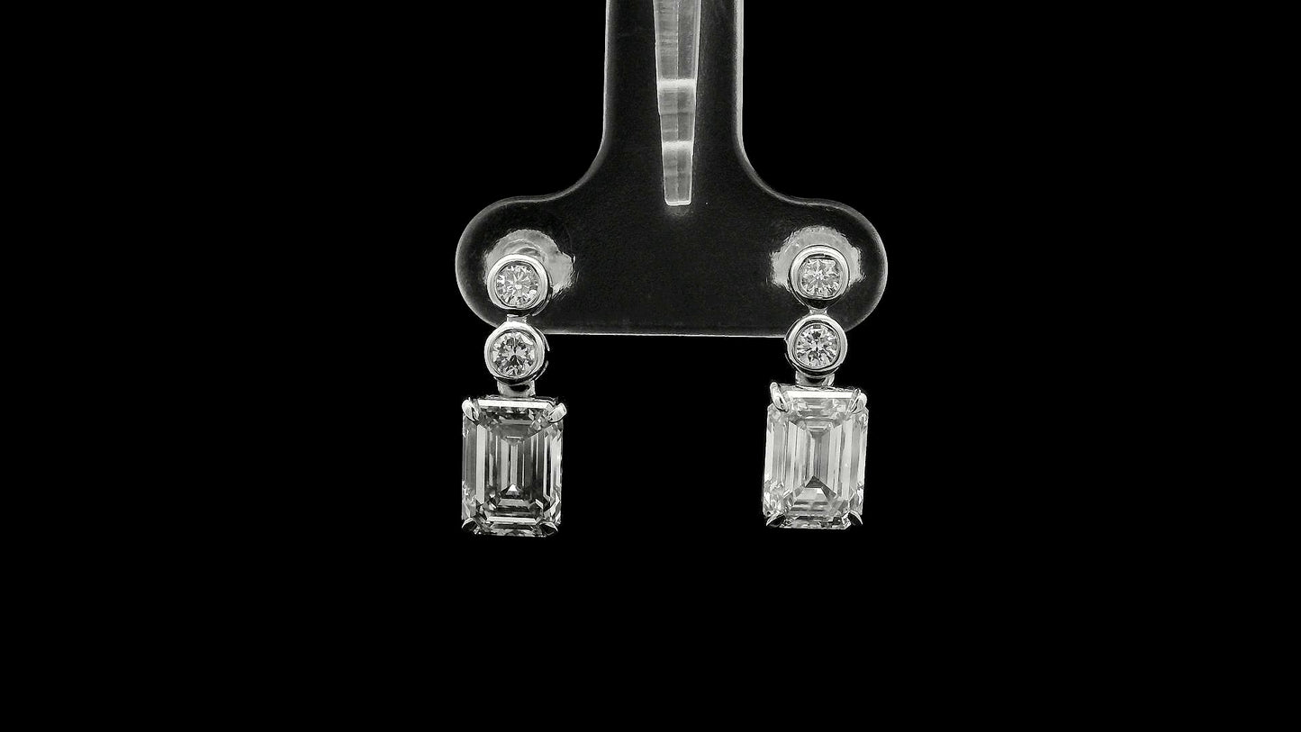 3.53 Carats Lab Grown Diamond 14K Gold Earrings