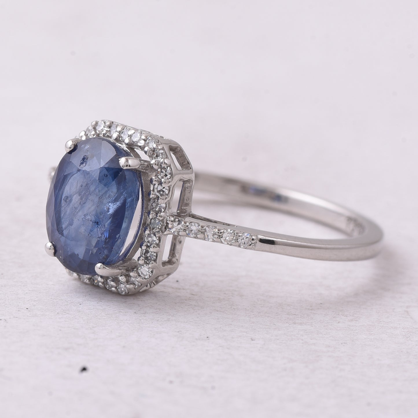 2.17 Ct Oval Mixed Cut Natural Sapphire 950 Platinum Ring