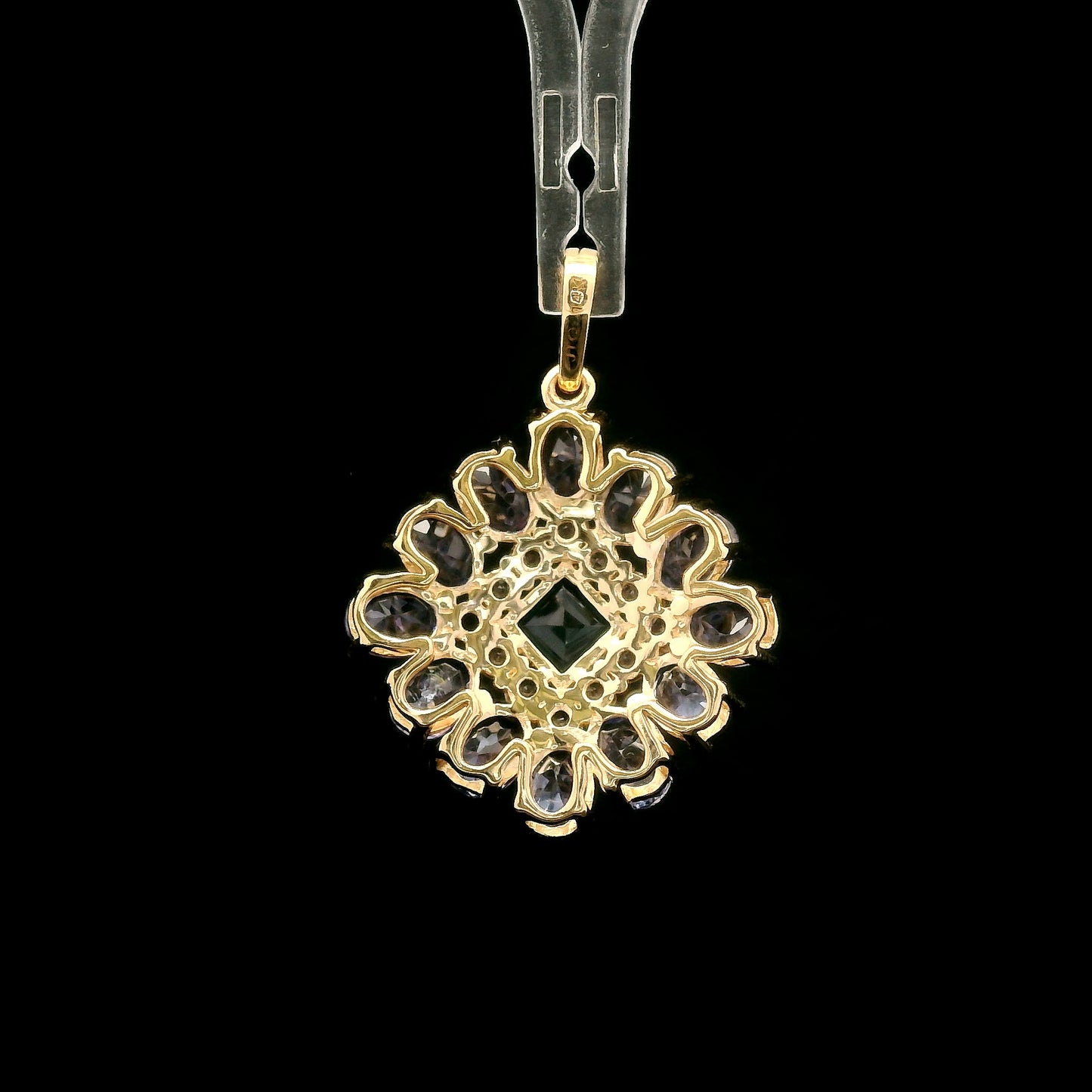 2.59 Ct Square Tourmaline 14K Gold Pendant