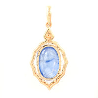 2.74 Ct Oval Mixed Cut Natural Sapphire 14K Gold Pendant