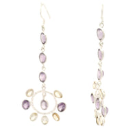 18.00 Ct Amethyst, Citrine 925 Sterling Silver Earrings