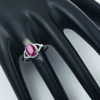 1.51 Ct Oval Mixed Cut Natural Ruby 950 Platinum Ring