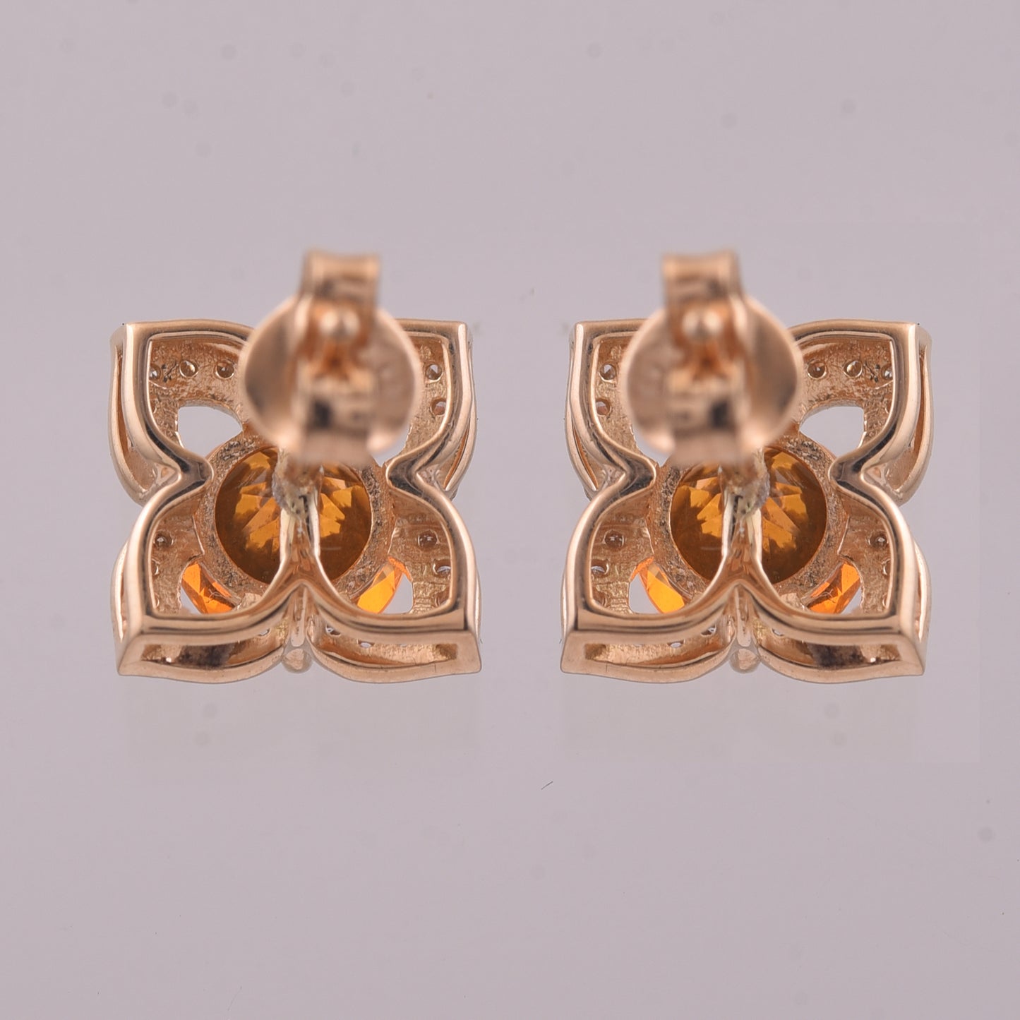 1.36 Ct Round Cabochon Cut Natural Fire Opal 14K Gold Earrings
